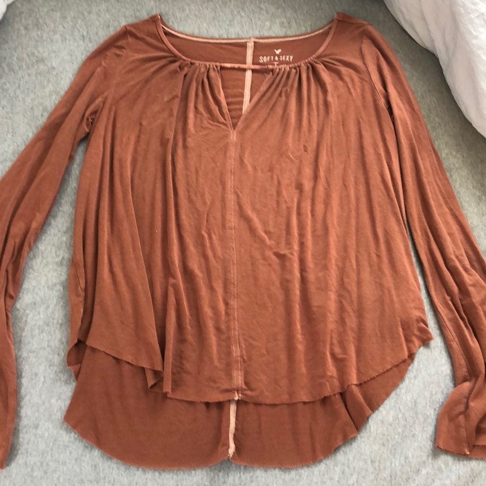 American Eagle Soft & Sexy burnt orange blouse